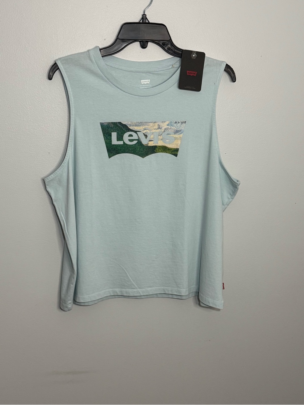 Levi's Pale Blue Graphic Logo Muscle Tank